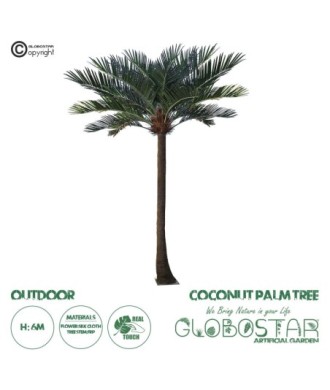 GloboStar® Artificial Garden COCONUT PALM TREE 20595 Τεχνητό Διακοσμητικό Φοινικόδεντρο Κοκοφοίνικας Υ600cm